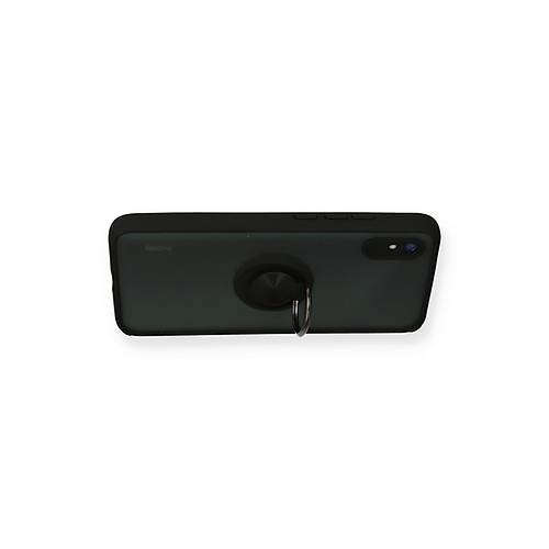 Redmi 9A K�l�f Montreal Y�z�kl� Silikon Kapak - Siyah