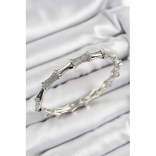 Pirin� Zirkon Ta�l� Kemik Model G�m�� Renk Vip Kad�n Bileklik