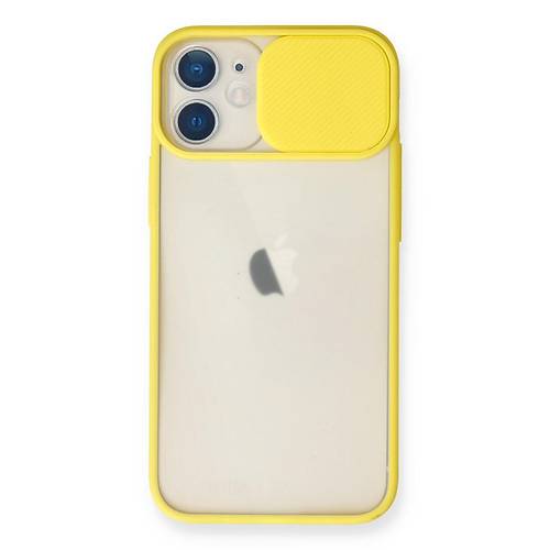 iPhone 11 K�l�f Palm Buzlu Kamera S�rg�l� Silikon - Sar�