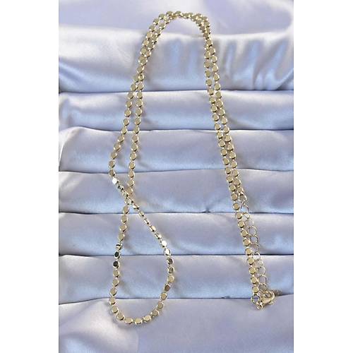 316L �elik Gold Renk 60 cm Par�al� Ezme Kolye