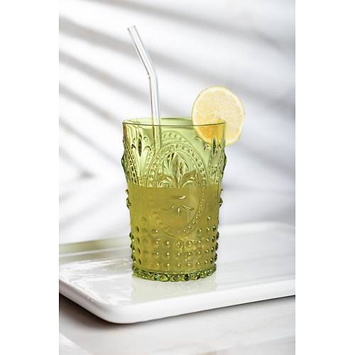 Akrilik Koyu Ye�il 6'l� K�sa Bardak & Su Me�rubat Kahve Yan� Barda�� 400 ml ( Cam De�ildir )