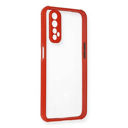Realme 7 K�l�f Miami �effaf Silikon - K�rm�z�