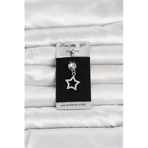 316L Cerrahi �elik Sallant�l� Y�ld�z Model G�bek Piercing