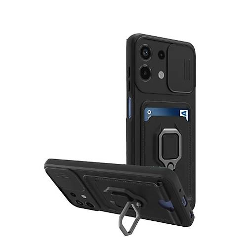 Redmi Note 13 4G K�l�f Zuma Kartvizitli Y�z�kl� Silikon - Siyah