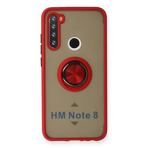 Redmi Note 8 K�l�f Montreal Y�z�kl� Silikon Kapak - K�rm�z�