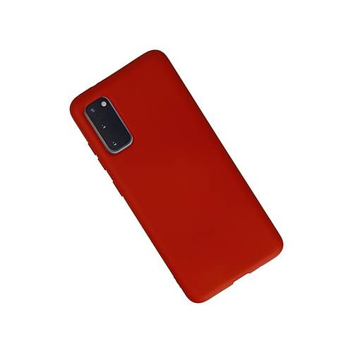 Galaxy S20 K�l�f Nano i�i Kadife Silikon - K�rm�z�