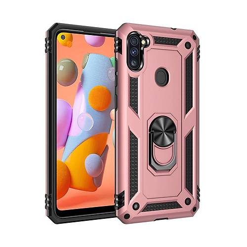 Galaxy A11 K�l�f Sofya Y�z�kl� Silikon Kapak - Rose