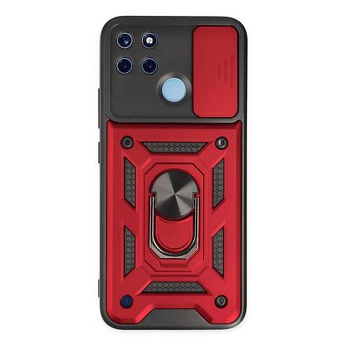 Realme C25Y K�l�f Pars Lens Y�z�kl� Silikon - K�rm�z�
