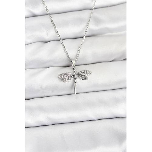 316L �elik Zincir G�m�� Renk Yusuf�uk Model Zirkon Ta�l� Kad�n Kolye