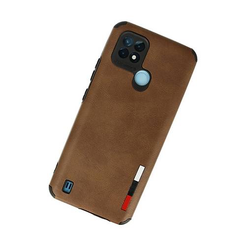 Realme C21 K�l�f Loop Deri Silikon - Kahverengi