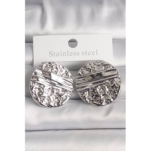 Pirin� G�m�� Renk ��lemeli Daire Plaka Model Kad�n K�pe