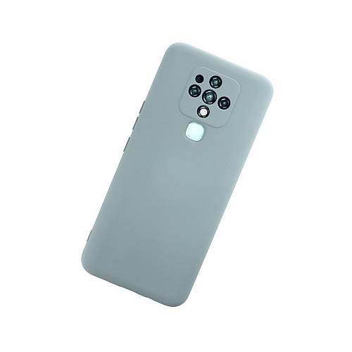 Camon 16 K�l�f Nano i�i Kadife Silikon - Buz Mavisi