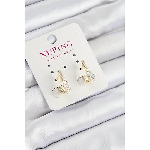 Xuping Zirkon Ta�l� I Model Gold Renk Kad�n K�pe