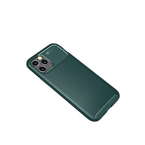 iPhone 11 Pro K�l�f Auto Focus Karbon Kapak - Ye�il