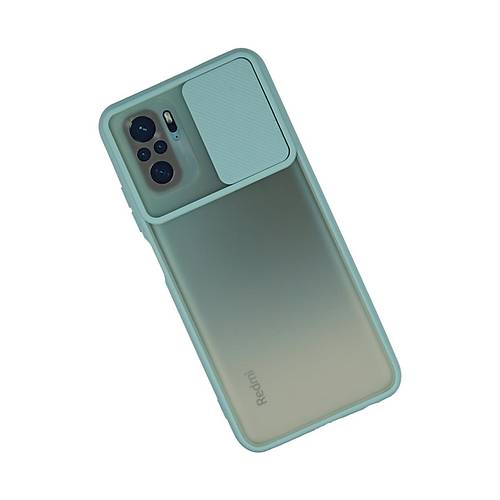 Redmi Note 10 K�l�f Palm Buzlu Kamera S�rg�l� Silikon - Turkuaz