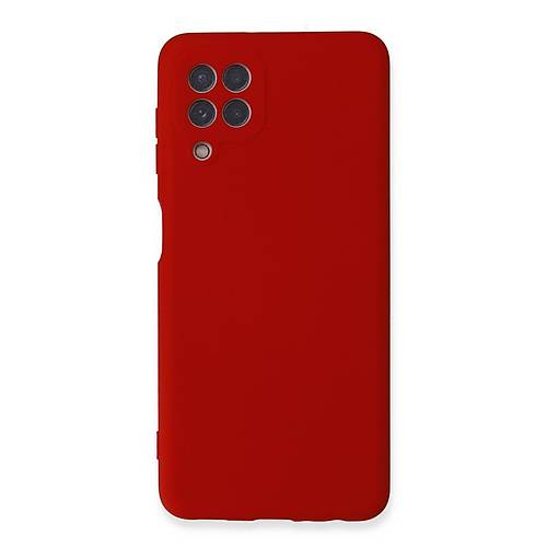Galaxy A22 K�l�f Nano i�i Kadife Silikon - K�rm�z�