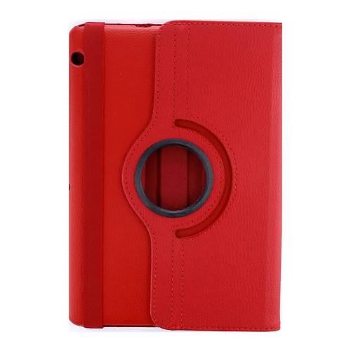MediaPad T3 10 / 9.6 K�l�f 360 Tablet Deri K�l�f - K�rm�z�