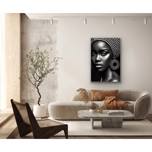 Afrikal� Siyahi Kad�n Kanvas Tablo 70x100