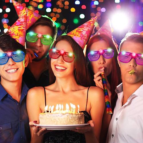 Led I��kl� Pilli Panjur �ekilli Rengarenk Yan�p S�nen L�ks Parti G�zl��� Kar���k 12 Adet