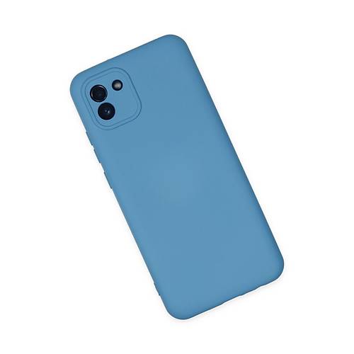 Galaxy A03 K�l�f Nano i�i Kadife Silikon - Mavi