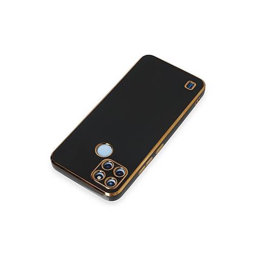 Realme C25Y K�l�f Volet Silikon - Siyah