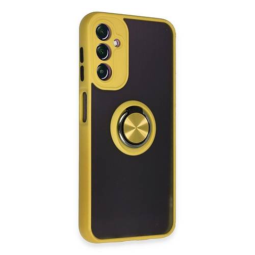 Galaxy A14 4G K�l�f Montreal Y�z�kl� Silikon Kapak - Sar�