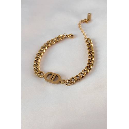 316L �elik Gold Renk Zincir Model Kad�n Bileklik
