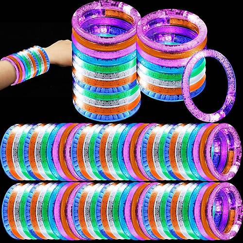 Led I��kl� Pilli I��kl� Rengarenk Bileklik I��kl� Bilezik Kar���k Renk 1 Adet