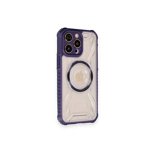 iPhone 12 Pro K�l�f Prag Magneticsafe Kapak - Derin Mor