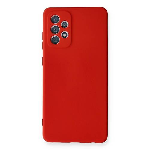 Galaxy A72 K�l�f Nano i�i Kadife Silikon - K�rm�z�