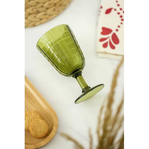 Allegra Koyu Ye�il Kadeh Bardak - 450 ml Tekli Akrilik Malzeme - Cam De�ildir K�r�lmaya Dayan�kl�