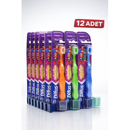 Difa� Kids �ocuk Di� F�r�as� 12 Adet Standl� Yumu�ak K�ll� Koruyucu Kapakl� Toplu Paket