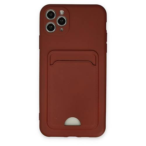 iPhone 11 Pro Max K�l�f Kelvin Kartvizitli Silikon - Bordo