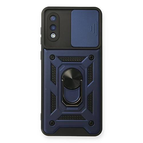 Galaxy A02 K�l�f Pars Lens Y�z�kl� Silikon - Lacivert