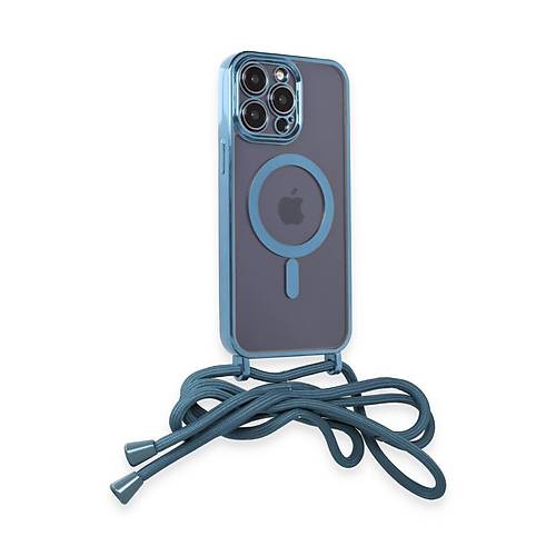iPhone 12 Pro Max K�l�f Divo Lazer Ask�l� Magsafe Kapak - Sierra Blue