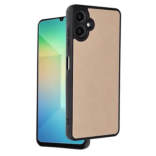 Galaxy A06 K�l�f Aras Deri Kapak - Pudra