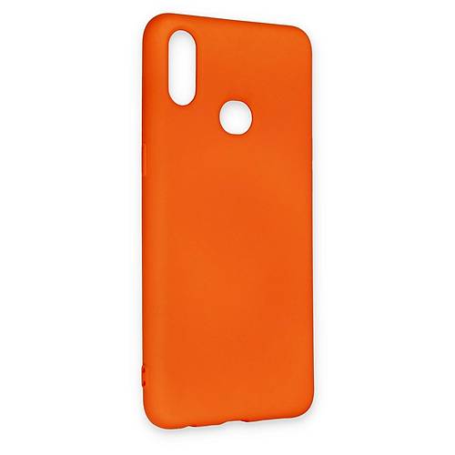 Galaxy A10S K�l�f Nano i�i Kadife Silikon - Turuncu