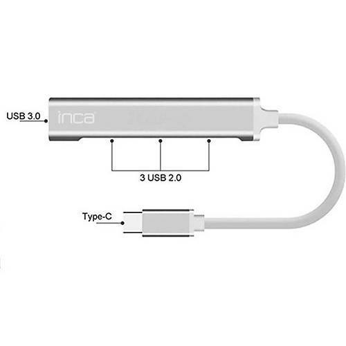INCA IUSB-04T TYPE-C 3 X 2.0 USB �OKLAYICI