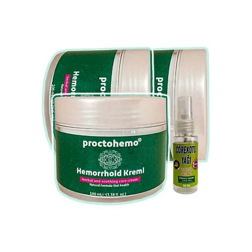 Proctohemo Krem 100 ml x 3 adet + ��rek Otu Ya�� 30 ml