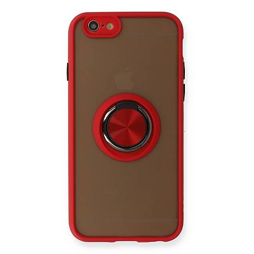 iPhone 6 K�l�f Montreal Y�z�kl� Silikon Kapak - K�rm�z�