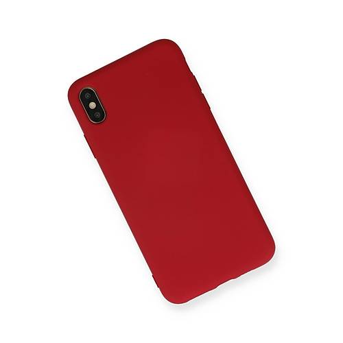 iPhone X K�l�f Nano i�i Kadife Silikon - K�rm�z�