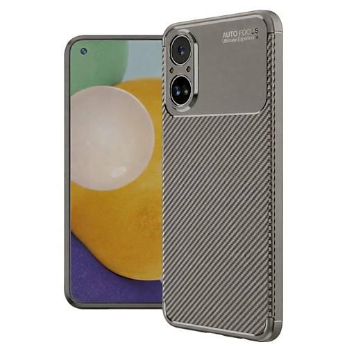 Realme 12 Lite K�l�f Auto Focus Karbon Kapak - Gri