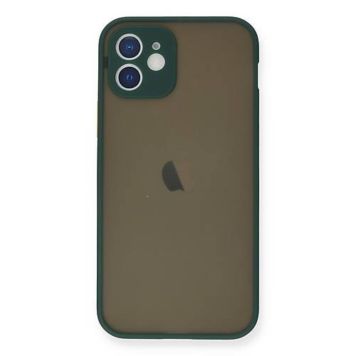 iPhone 12 Mini K�l�f Montreal Silikon Kapak - Ye�il
