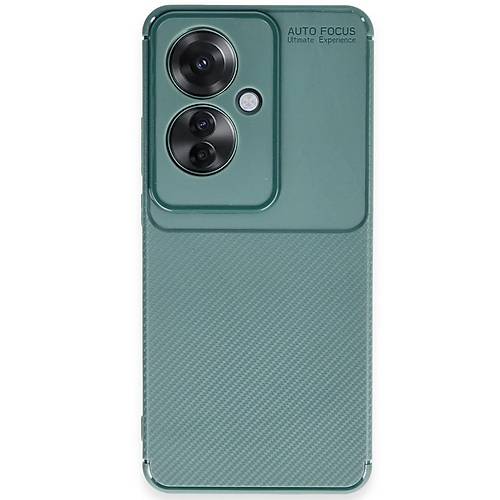 Reno 11F K�l�f Auto Focus Karbon Kapak - Koyu Ye�il