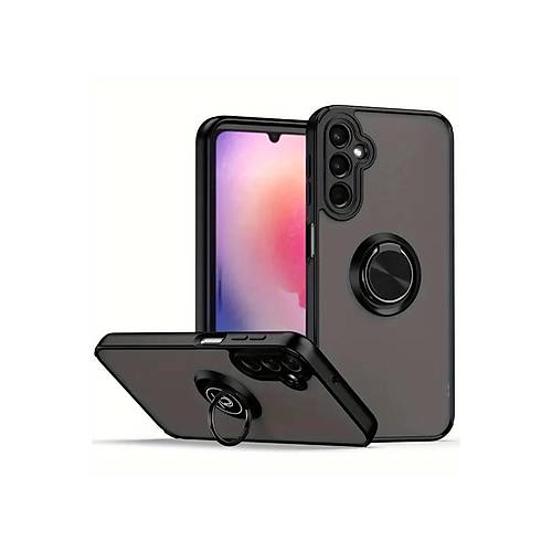 Galaxy A05S K�l�f Montreal Y�z�kl� Silikon Kapak - Siyah