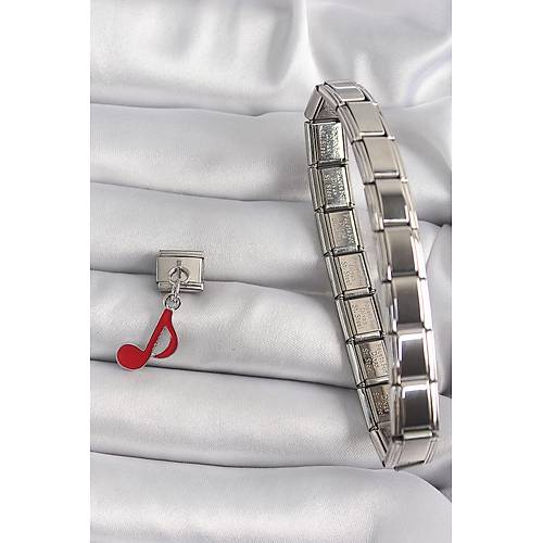 316L �elik G�m�� Renk K�rm�z� Nota Model Nomination Charm