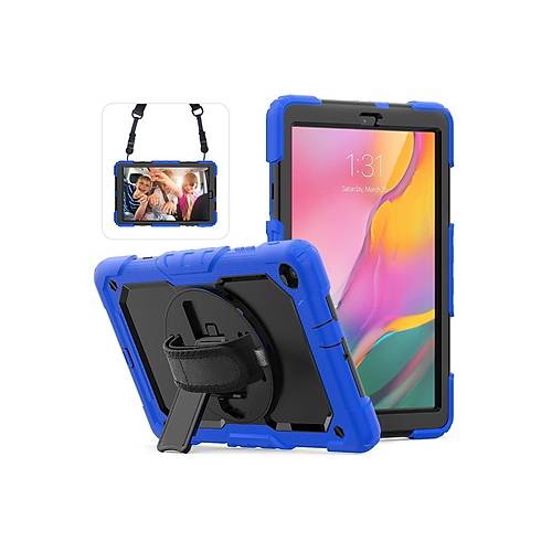 Galaxy T510 Tab A 10.1 K�l�f Pars Tablet Kapak - Mavi