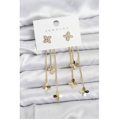 Lotus Model Gold Renk Pirin� Sallant�l� Kad�n K�pe