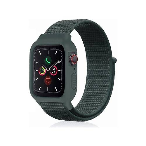 Watch 42mm Has�rl� C�rtc�rtl� Kasal� Kordon - Haki Ye�il