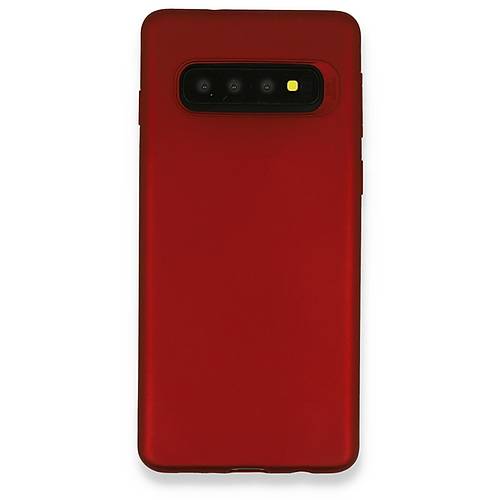 Galaxy S10 Plus K�l�f First Silikon - Bordo